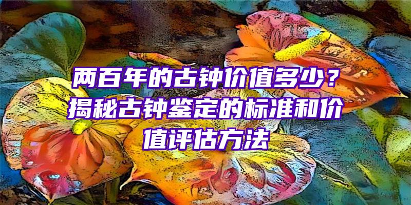 两百年的古钟价值多少？揭秘古钟鉴定的标准和价值评估方法