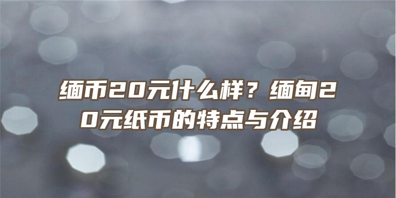 缅币20元什么样？缅甸20元纸币的特点与介绍