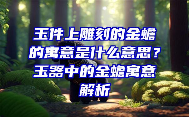 玉件上雕刻的金蟾的寓意是什么意思？玉器中的金蟾寓意解析