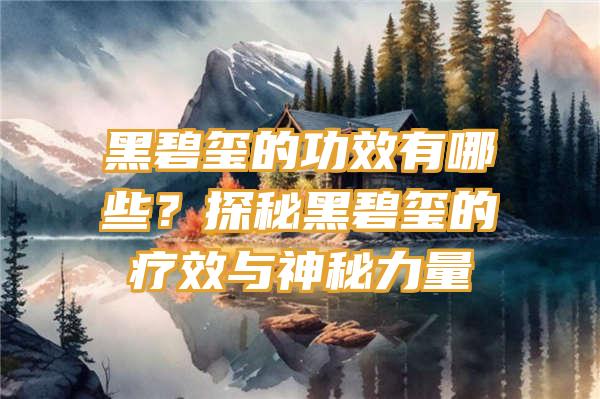 黑碧玺的功效有哪些？探秘黑碧玺的疗效与神秘力量