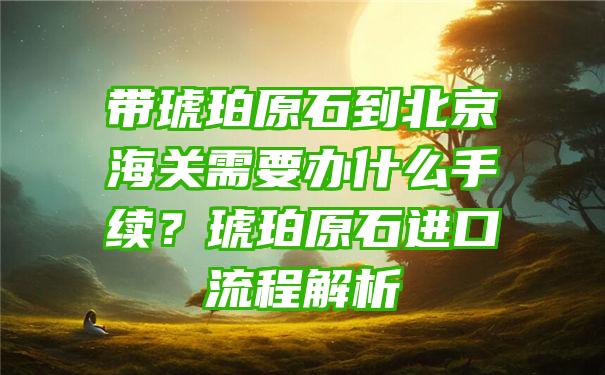 带琥珀原石到北京海关需要办什么手续？琥珀原石进口流程解析