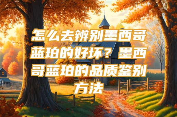 怎么去辨别墨西哥蓝珀的好坏？墨西哥蓝珀的品质鉴别方法