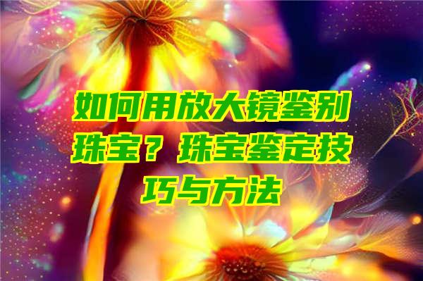 如何用放大镜鉴别珠宝？珠宝鉴定技巧与方法