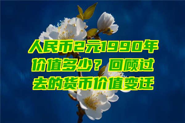 人民币2元1990年价值多少？回顾过去的货币价值变迁