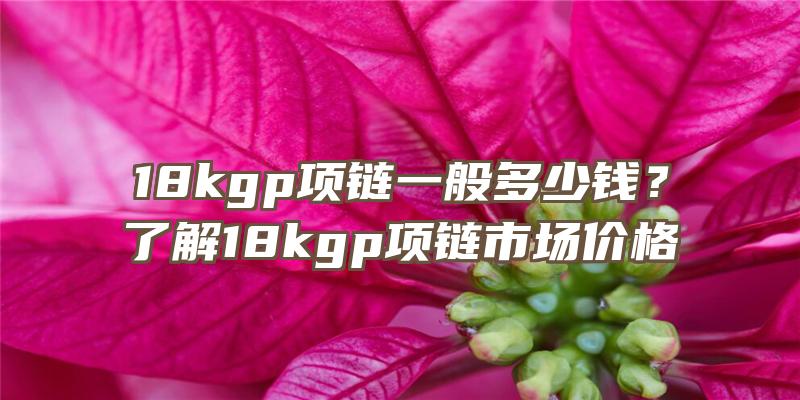 18kgp项链一般多少钱？了解18kgp项链市场价格