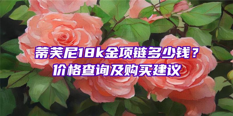 蒂芙尼18k金项链多少钱？价格查询及购买建议