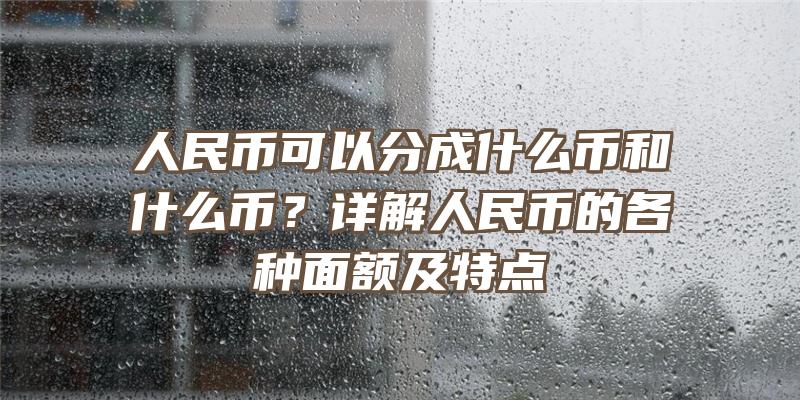 人民币可以分成什么币和什么币？详解人民币的各种面额及特点