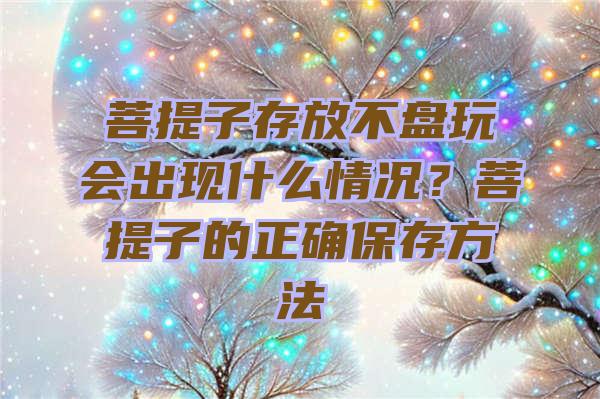 菩提子存放不盘玩会出现什么情况？菩提子的正确保存方法