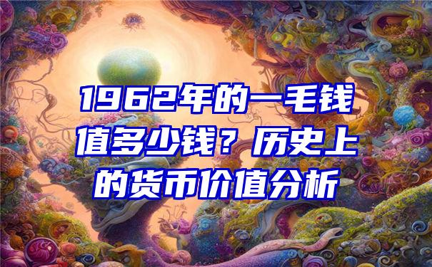 1962年的一毛钱值多少钱？历史上的货币价值分析