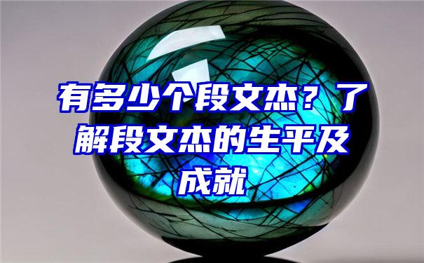 有多少个段文杰？了解段文杰的生平及成就