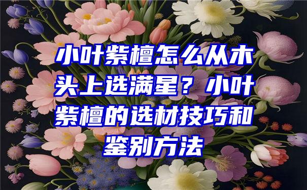 小叶紫檀怎么从木头上选满星？小叶紫檀的选材技巧和鉴别方法