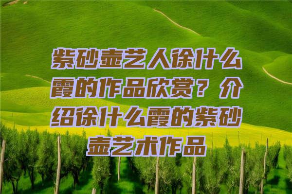 紫砂壶艺人徐什么霞的作品欣赏？介绍徐什么霞的紫砂壶艺术作品