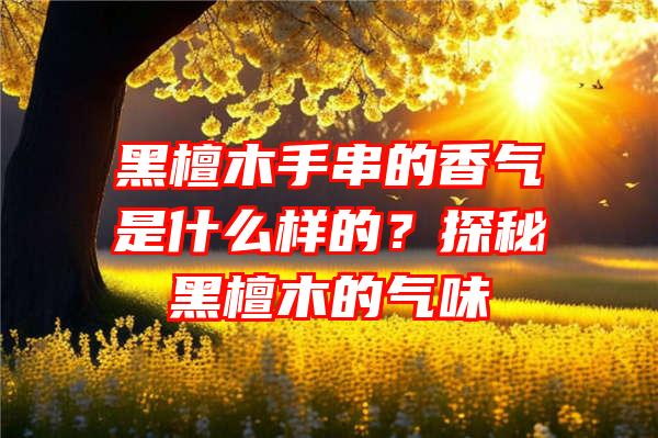 黑檀木手串的香气是什么样的？探秘黑檀木的气味