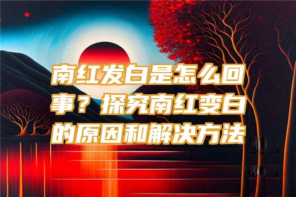 南红发白是怎么回事？探究南红变白的原因和解决方法