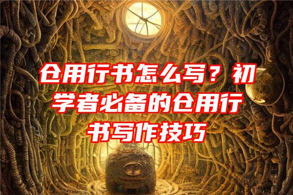 仓用行书怎么写？初学者必备的仓用行书写作技巧