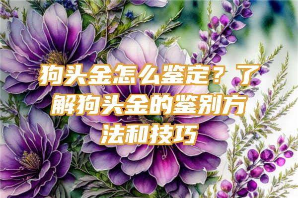 狗头金怎么鉴定？了解狗头金的鉴别方法和技巧