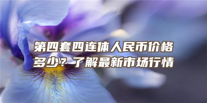 第四套四连体人民币价格多少？了解最新市场行情