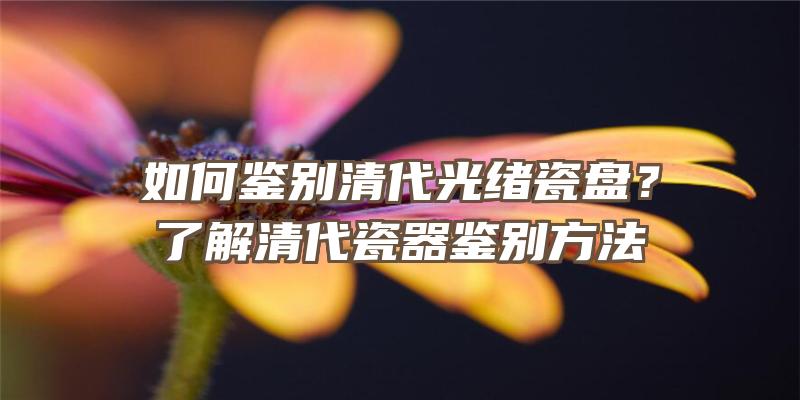 如何鉴别清代光绪瓷盘？了解清代瓷器鉴别方法