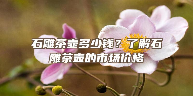 石雕茶壶多少钱？了解石雕茶壶的市场价格