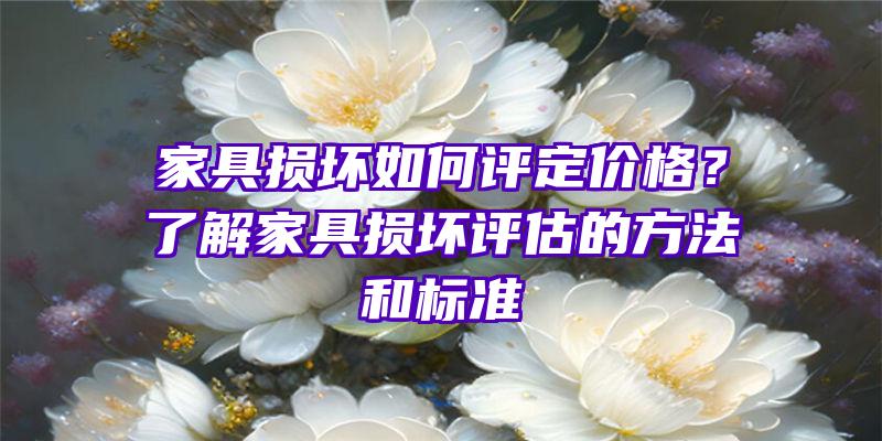 家具损坏如何评定价格？了解家具损坏评估的方法和标准