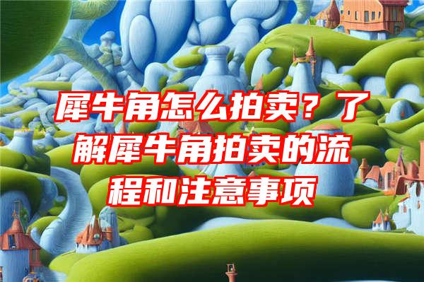 犀牛角怎么拍卖？了解犀牛角拍卖的流程和注意事项