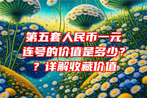 第五套人民币一元连号的价值是多少？？详解收藏价值