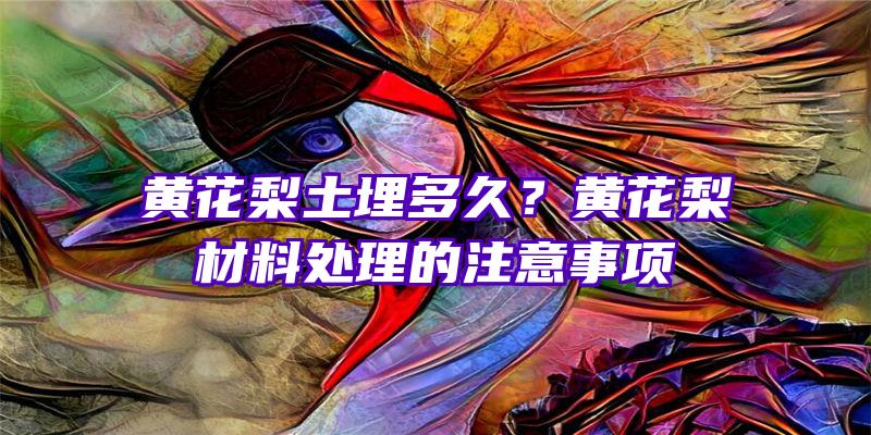 黄花梨土埋多久？黄花梨材料处理的注意事项