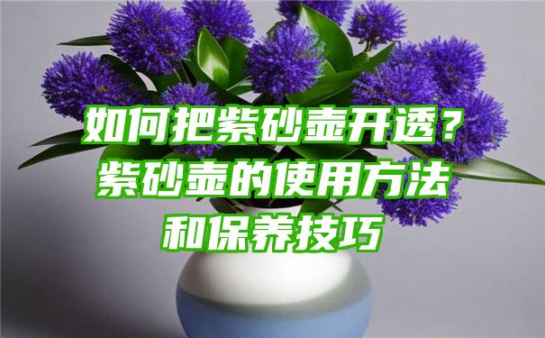 如何把紫砂壶开透？紫砂壶的使用方法和保养技巧