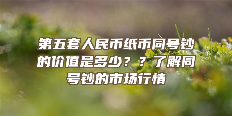 第五套人民币纸币同号钞的价值是多少？？了解同号钞的市场行情