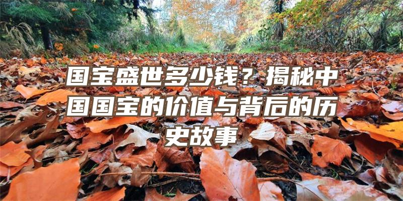 国宝盛世多少钱？揭秘中国国宝的价值与背后的历史故事