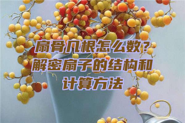 扇骨几根怎么数？解密扇子的结构和计算方法