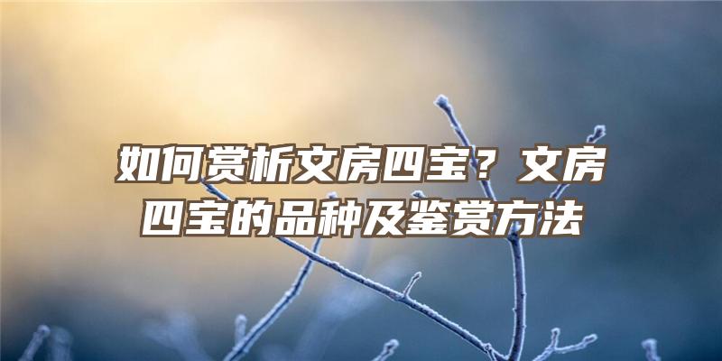 如何赏析文房四宝？文房四宝的品种及鉴赏方法