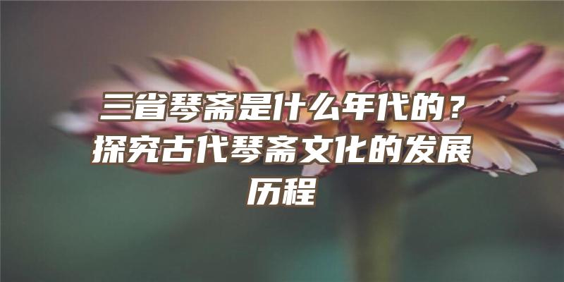 三省琴斋是什么年代的？探究古代琴斋文化的发展历程