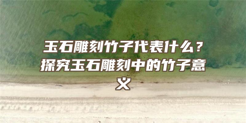 玉石雕刻竹子代表什么？探究玉石雕刻中的竹子意义