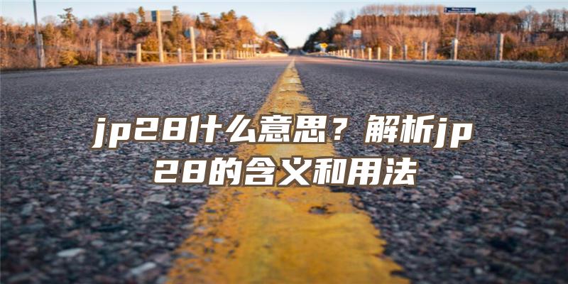 jp28什么意思？解析jp28的含义和用法