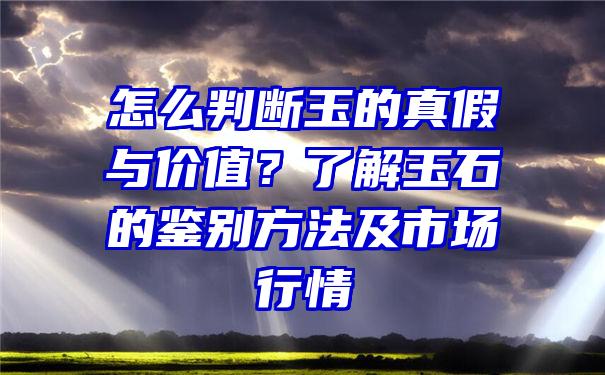 怎么判断玉的真假与价值？了解玉石的鉴别方法及市场行情