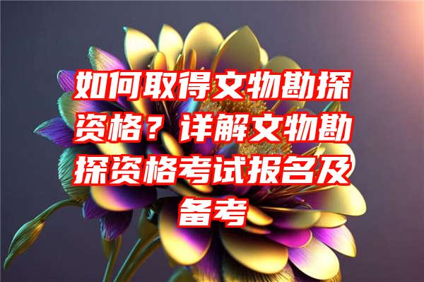 如何取得文物勘探资格？详解文物勘探资格考试报名及备考