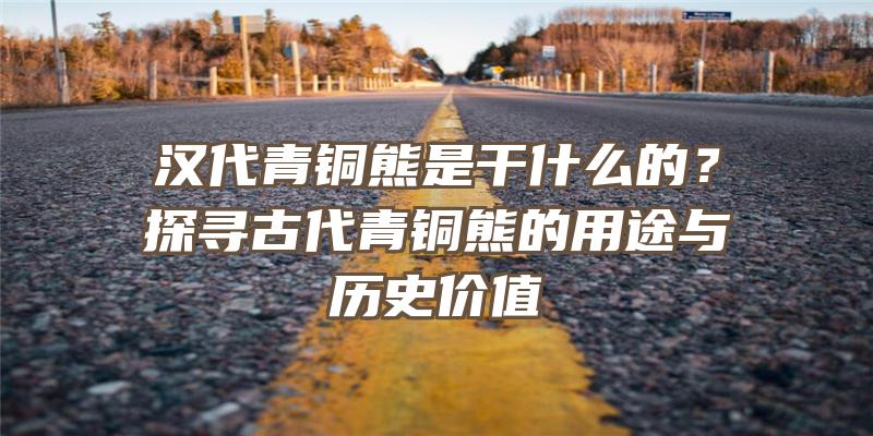 汉代青铜熊是干什么的？探寻古代青铜熊的用途与历史价值