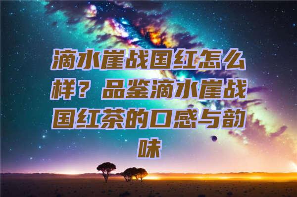 滴水崖战国红怎么样？品鉴滴水崖战国红茶的口感与韵味