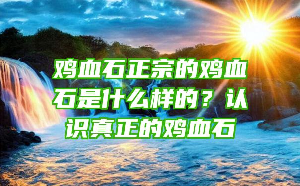 鸡血石正宗的鸡血石是什么样的？认识真正的鸡血石