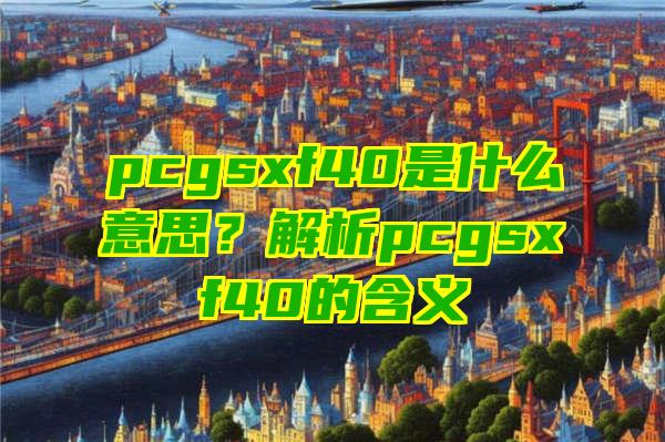 pcgsxf40是什么意思？解析pcgsxf40的含义