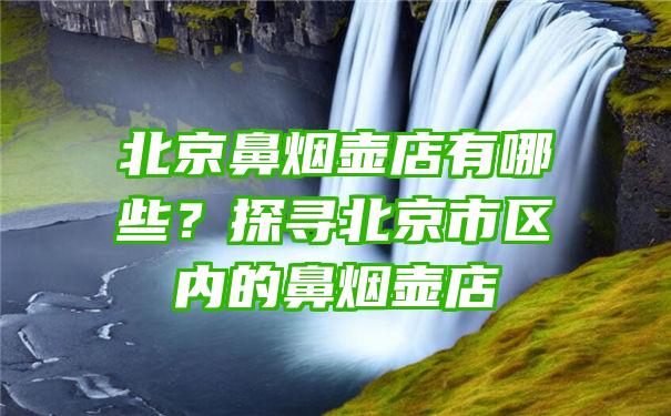 北京鼻烟壶店有哪些？探寻北京市区内的鼻烟壶店