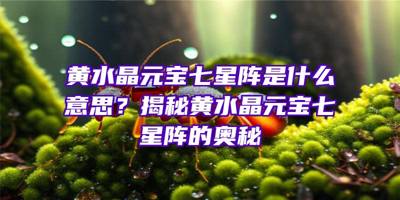 黄水晶元宝七星阵是什么意思？揭秘黄水晶元宝七星阵的奥秘