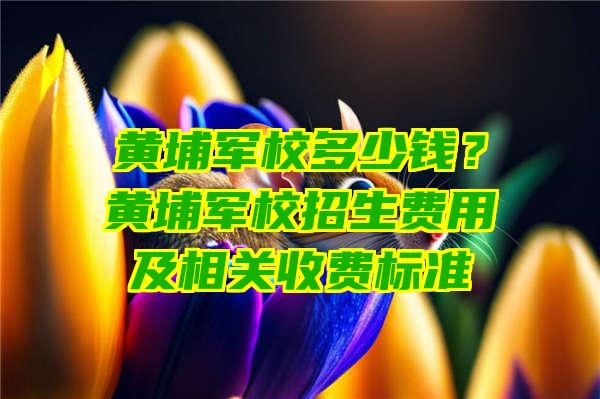 黄埔军校多少钱？黄埔军校招生费用及相关收费标准