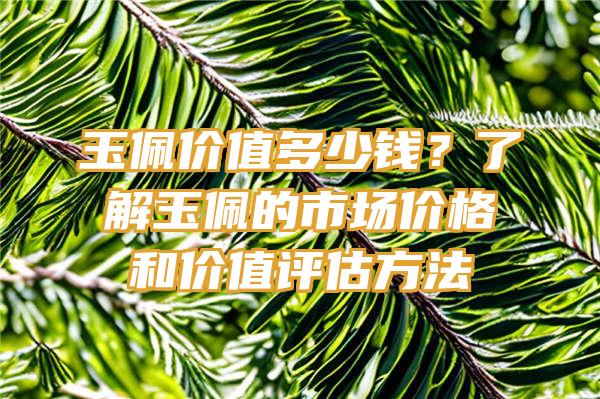 玉佩价值多少钱？了解玉佩的市场价格和价值评估方法