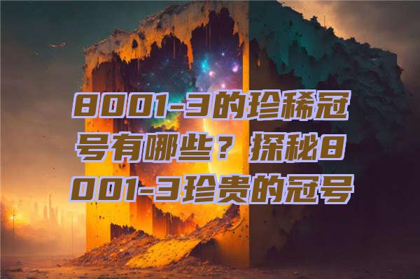 8001-3的珍稀冠号有哪些？探秘8001-3珍贵的冠号