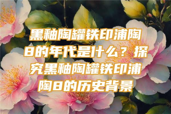 黑釉陶罐铁印浦陶8的年代是什么？探究黑釉陶罐铁印浦陶8的历史背景