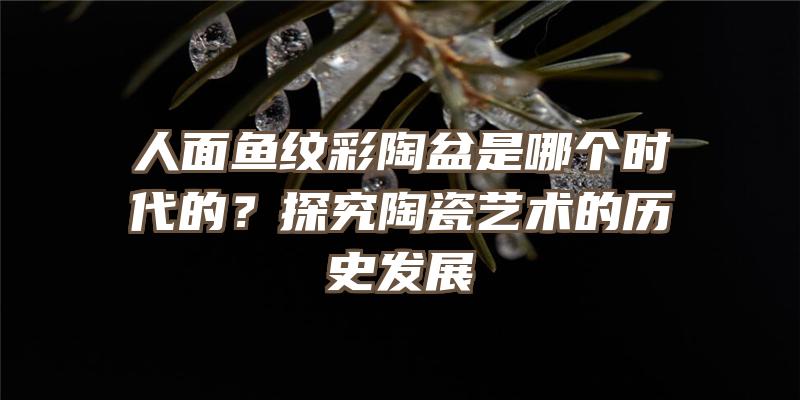 人面鱼纹彩陶盆是哪个时代的？探究陶瓷艺术的历史发展