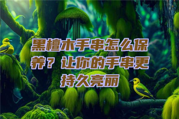 黑檀木手串怎么保养？让你的手串更持久亮丽