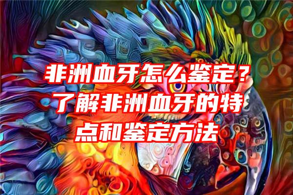 非洲血牙怎么鉴定？了解非洲血牙的特点和鉴定方法